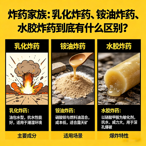 安溪炸药家族：乳化炸药、铵油炸药、水胶炸药到底有什么区别？